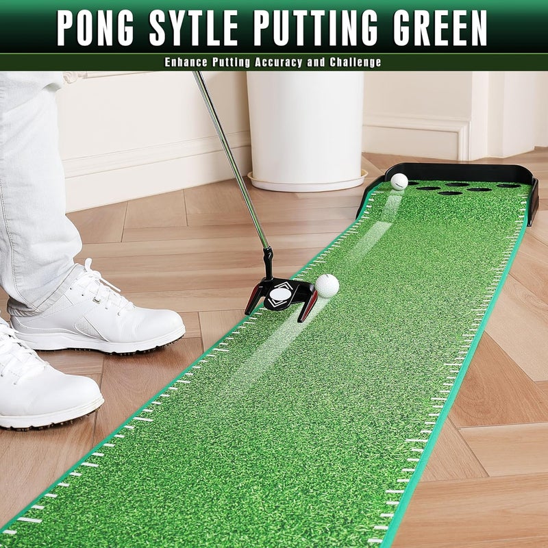 Champkey Golf Putting Green Indoor - Advanced Guides Golf Putting Mat - Enhance Putting Accuracy and Challenge - Image 2